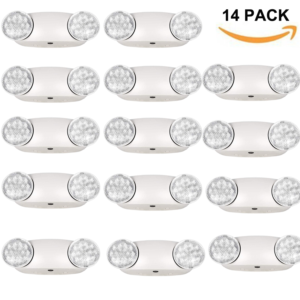 6 Pack LED Emergency Lights, Commercial LED Emergency Light with Backup  Batteries, Two Adjustable Heads LED Emergency Light for Business & Home  Power