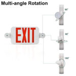 emergency exit sign with lights battery backup