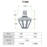 U Style E26&E39 Base LED Garden Retrofit Light for Post Top Porch Wall Pack
