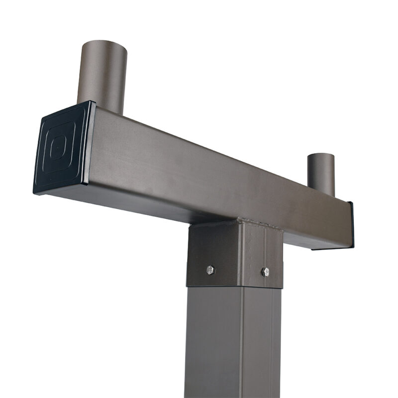 4in Square Pole Bullhorn Bracket with 2 Arm for 2.38" Slip Fit Light
