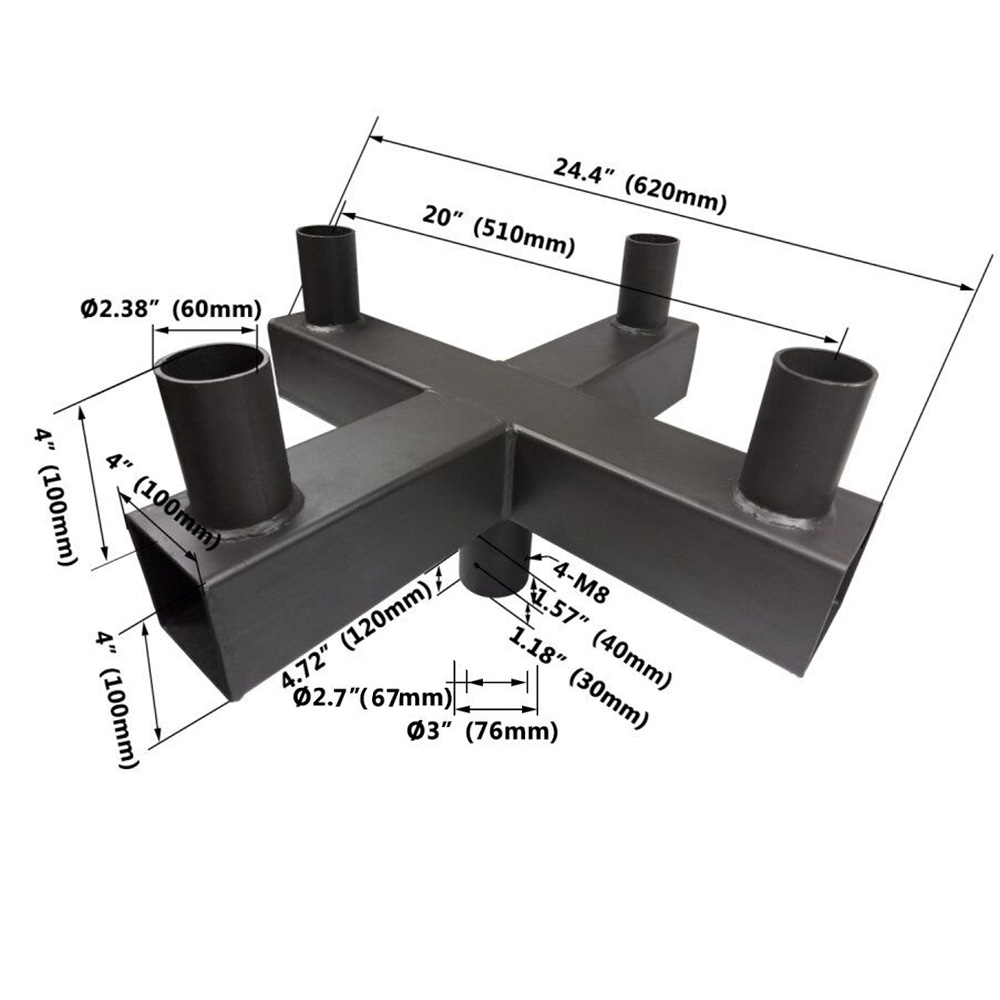 Quad 90 Degree Bull Horn Tenon with 4 Arms
