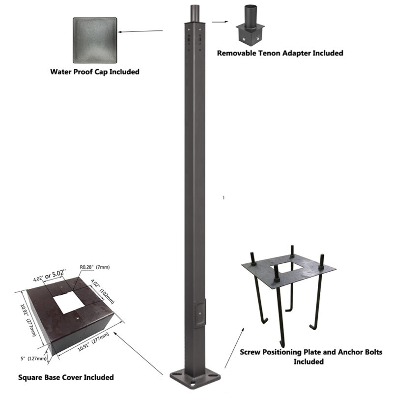 4 Inch Square Light Pole