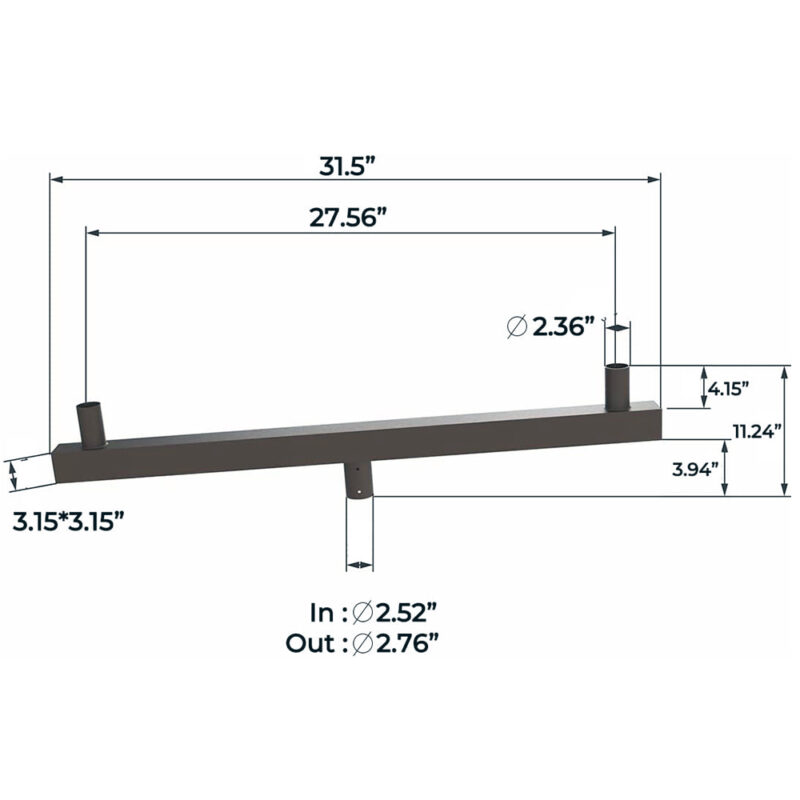 low profile bullhorn bracket with 2 arms