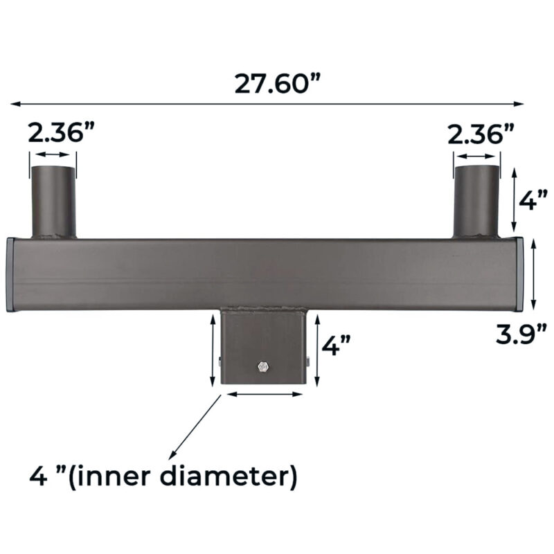 4 Inches Square Base Bullhorn with 2 Tenons