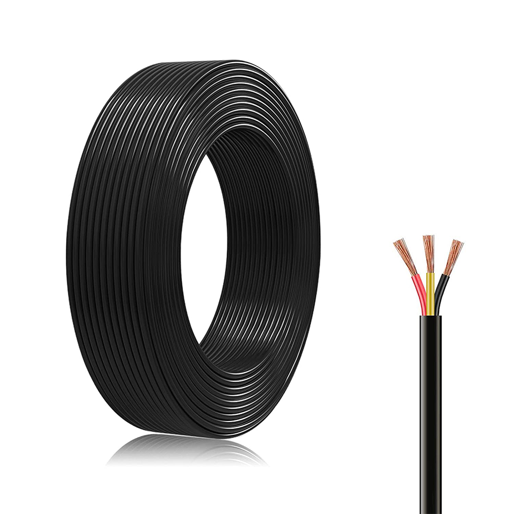 18 Gauge Electrical Wire with 3 Conductor, 1000ft Black Cable